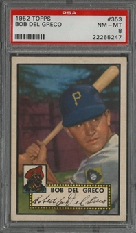 1952 Topps #353 Bob Del Greco - PSA NM-MT 8
